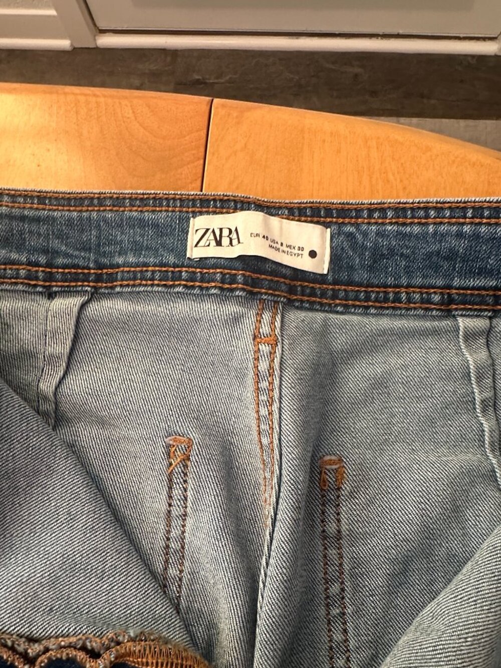 Zara Marine Wide Leg Jeans Raw Hem